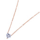 <tc>Silver Necklace with Heart-shape Cubic Zirconia Crystal</tc>