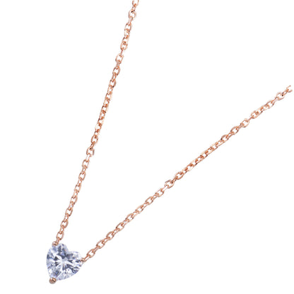 <tc>Silver Necklace with Heart-shape Cubic Zirconia Crystal</tc>