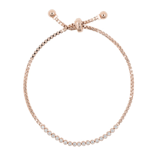 復古圓鑲鋯石滑扣手鏈