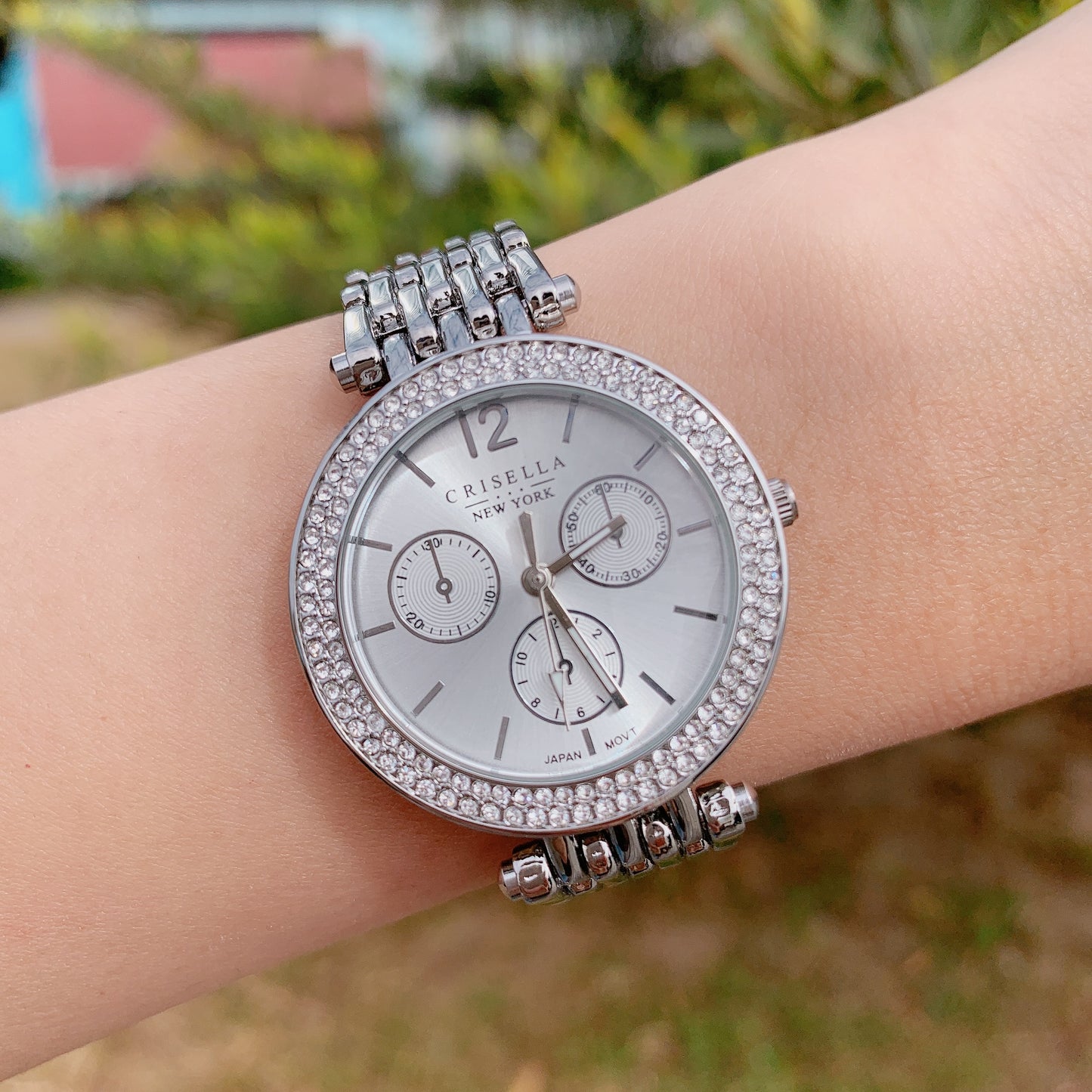 時尚閃爍金屬石英手錶