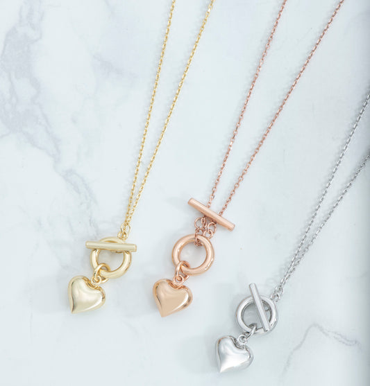 <tc>Bubbly 925 Silver Heart Lock Necklace</tc>