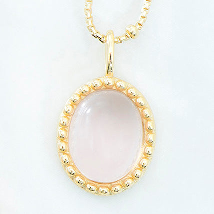 <tc>Pink Moonstone Dotty Necklace</tc>