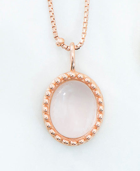 <tc>Pink Moonstone Dotty Necklace</tc>