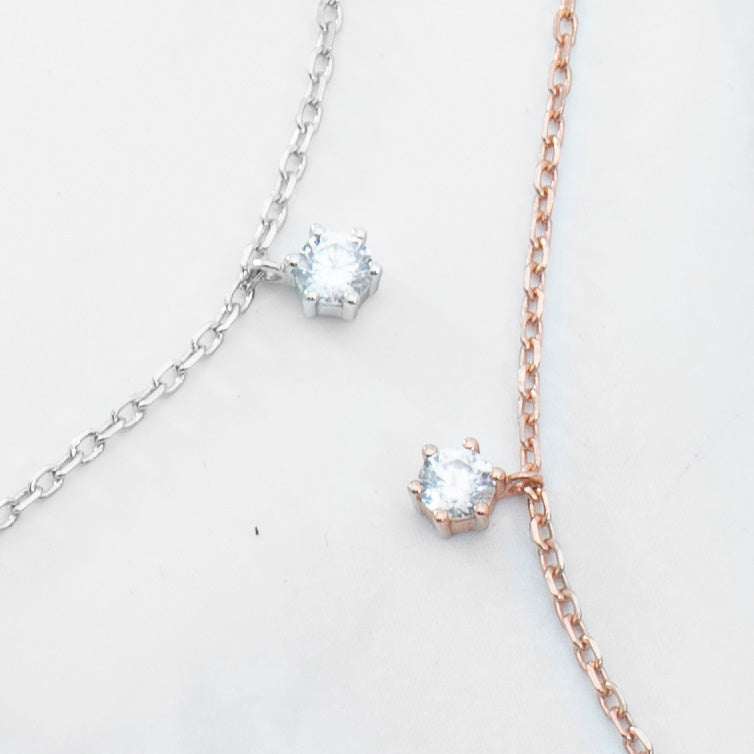 <tc>Starry Starry Light Crystal 925 Silver Necklace</tc>